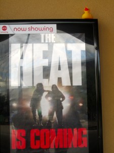 I'm on top of the movie ad at AMC Theaters Flatirons Mall