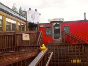 Up ramp to train car and a snack