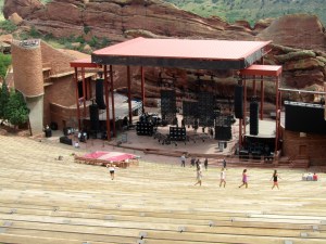 Humans get exercise at Red Rocks