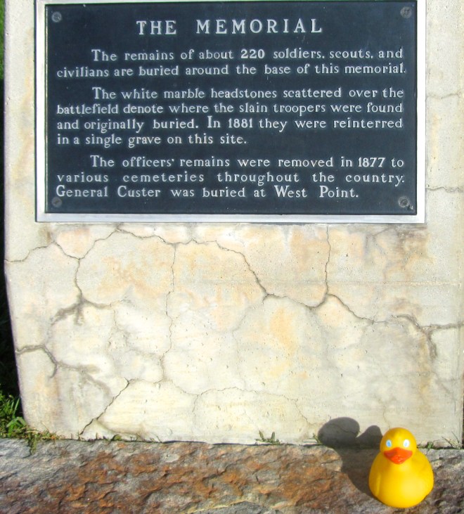 Base of memorial on Last Stand Hill