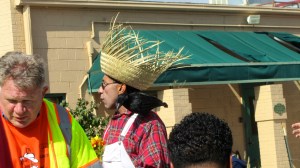 He has a crow on his shoulder