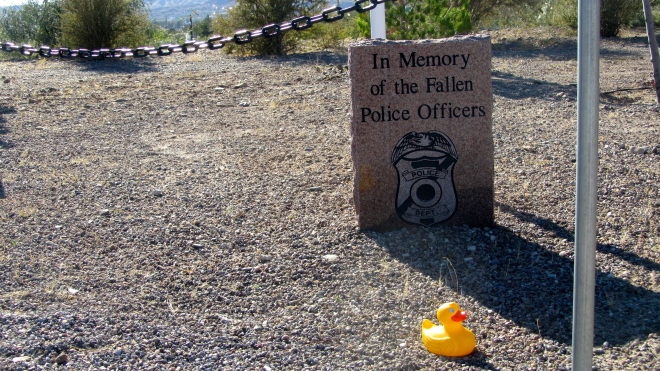 Markers for fallen police and fallen firefighters