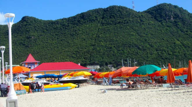 Beach is on a shopping street