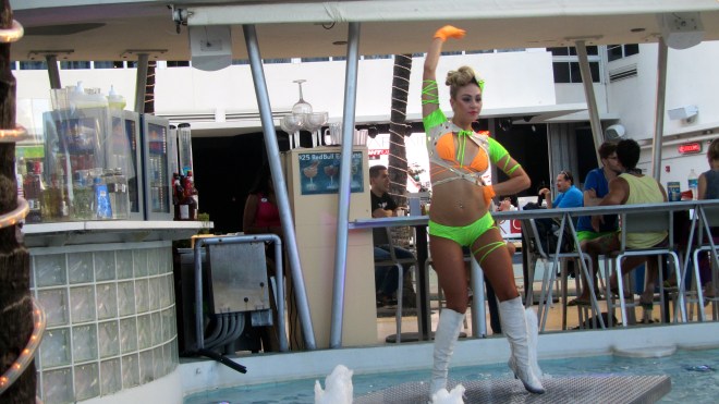 Dancer at Clevelander restaurant