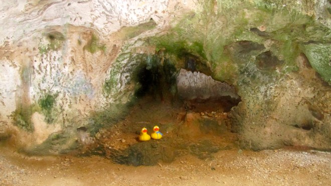 We liked exploring caves