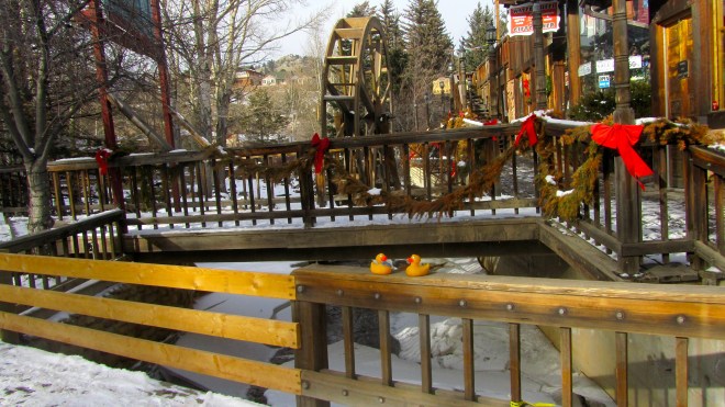 Estes Park, Colorado. River is frozen