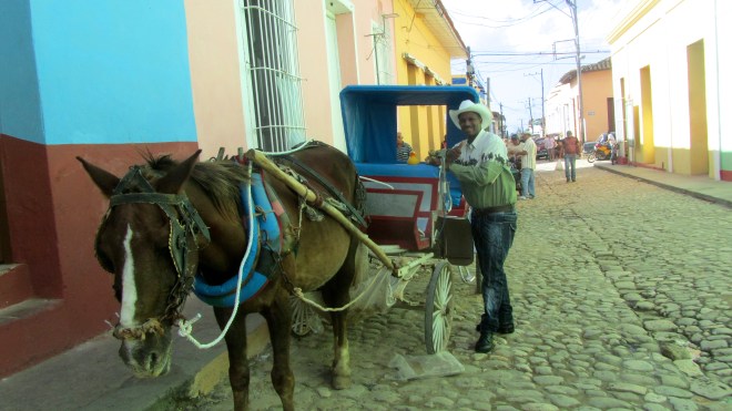 Zeb and Channel on horse cart