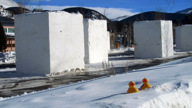 Snow blocks ready for the artists