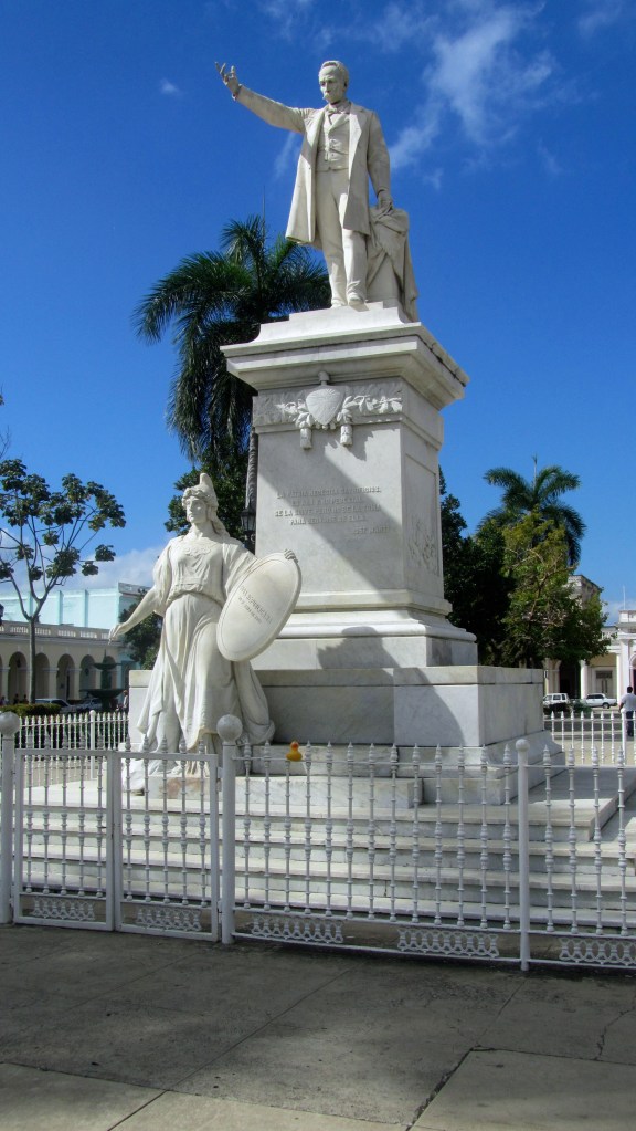 Jose Marti and Zeb the Duck in Cienfuegos, Cuba