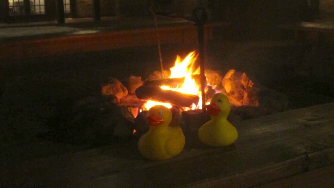 Fire pit on outdoor patio