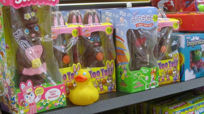 We bought chocolate bunnies!