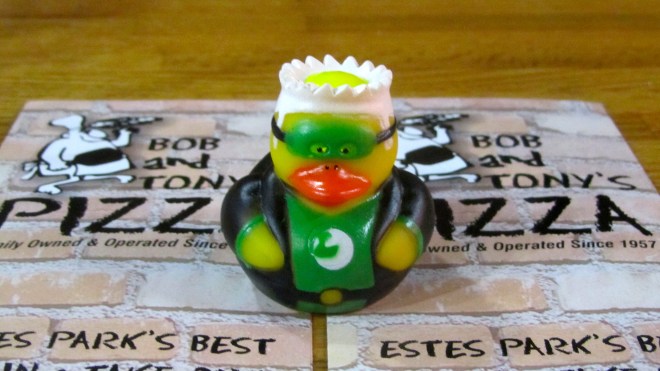 Green Lantern Duck at Bob and Tony's Pizza