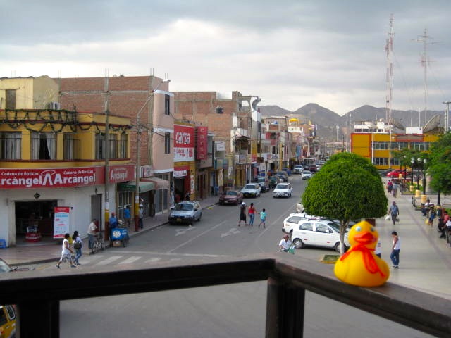 Looking at town from a restaurant