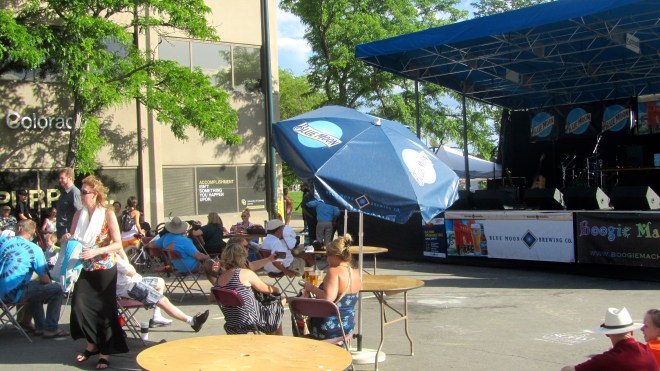 Art, refreshments and stage for performers