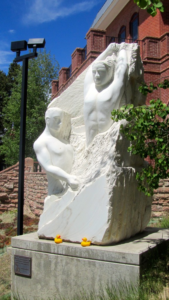 Marble mining statue