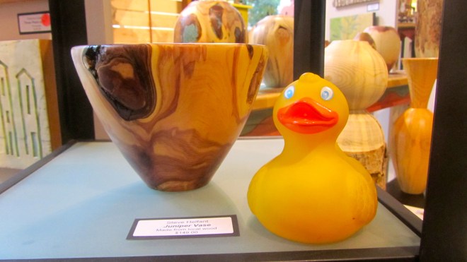 This Juniper vase is made from local wood