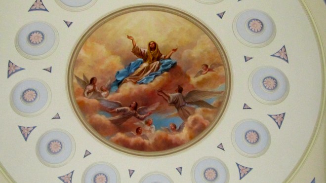 Painted on the ceiling