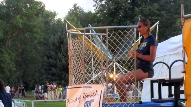 Dunking boot and she just got dunked