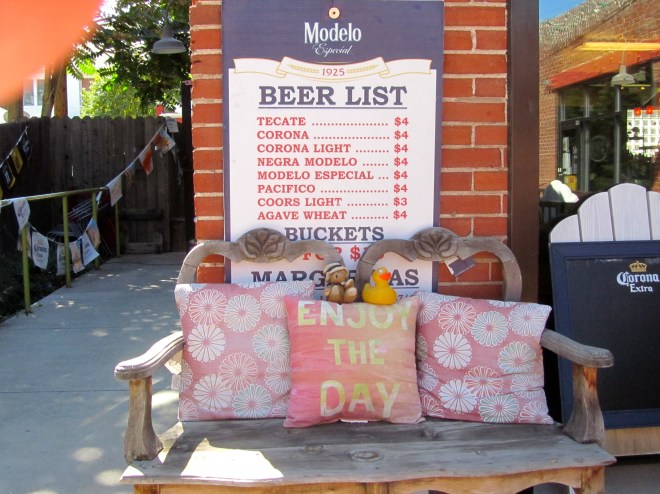 Zeb and Channel waiting for an after meal drink