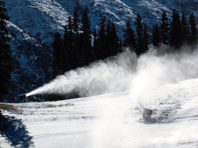 Snow gun at work