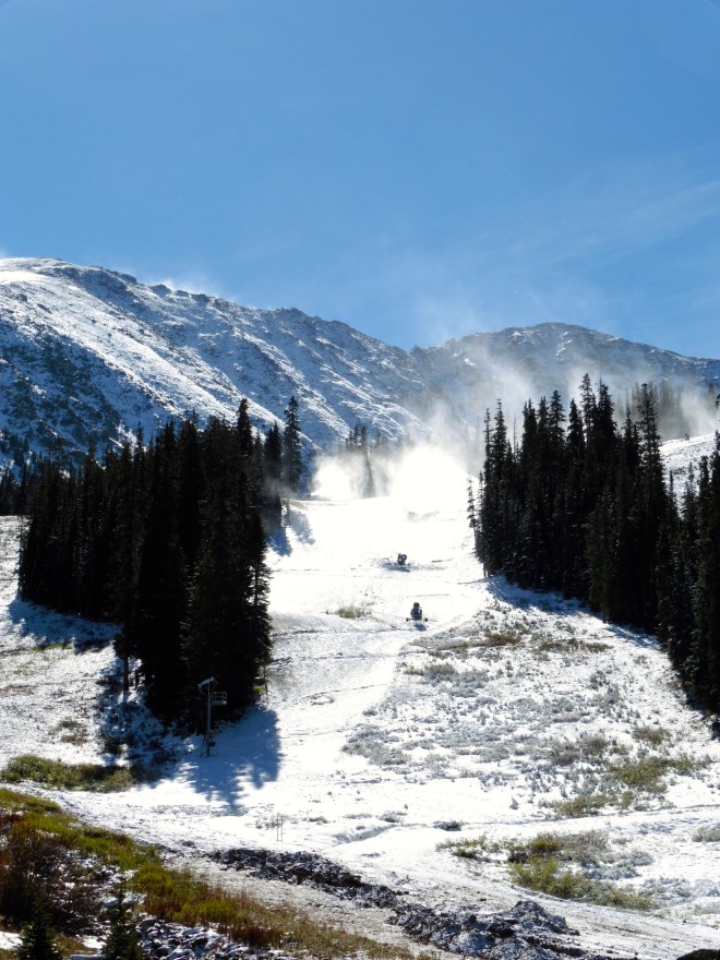 Snow guns making snow today