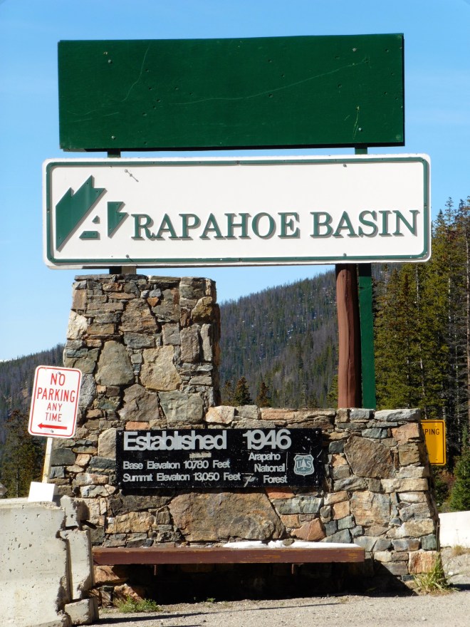 Back o Arapahoe Basin Ski resort