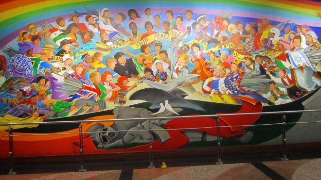Mural near the baggage area