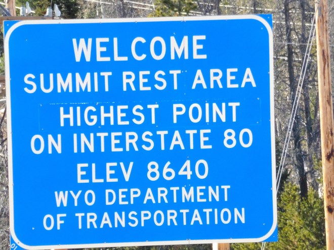Highest point on I-80 at 8640 feet
