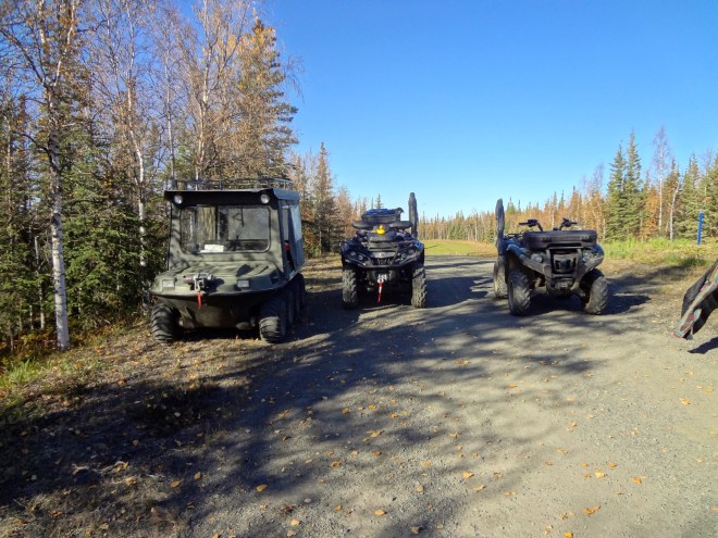 These hunting vehicles came here on trailers behind their trucks