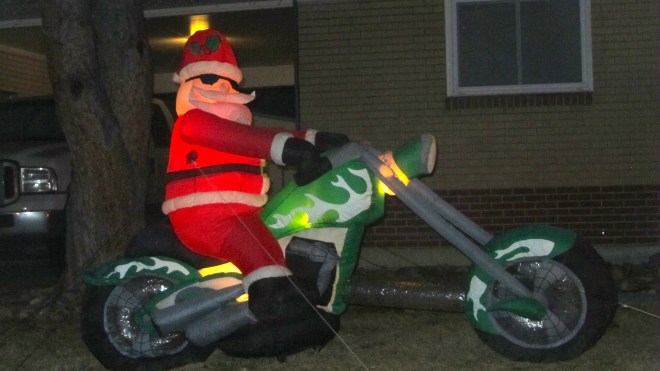 Santa is biker