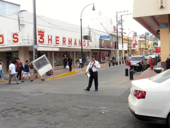 Directing traffic in Old Mazatlan