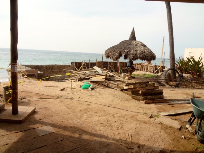 Our patio, but repairs are being completed