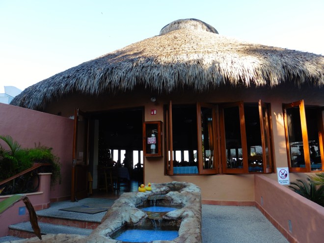 What a restaurant.  Pool on one side and ocean on the other side.