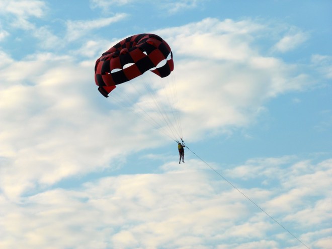 Parasailing is fun for humans