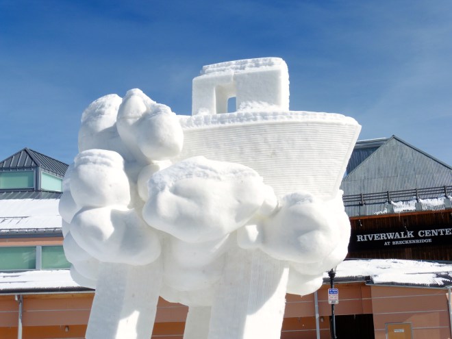 Close up of the ark on winning snow sculpture