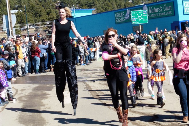 She can walk on stilts!