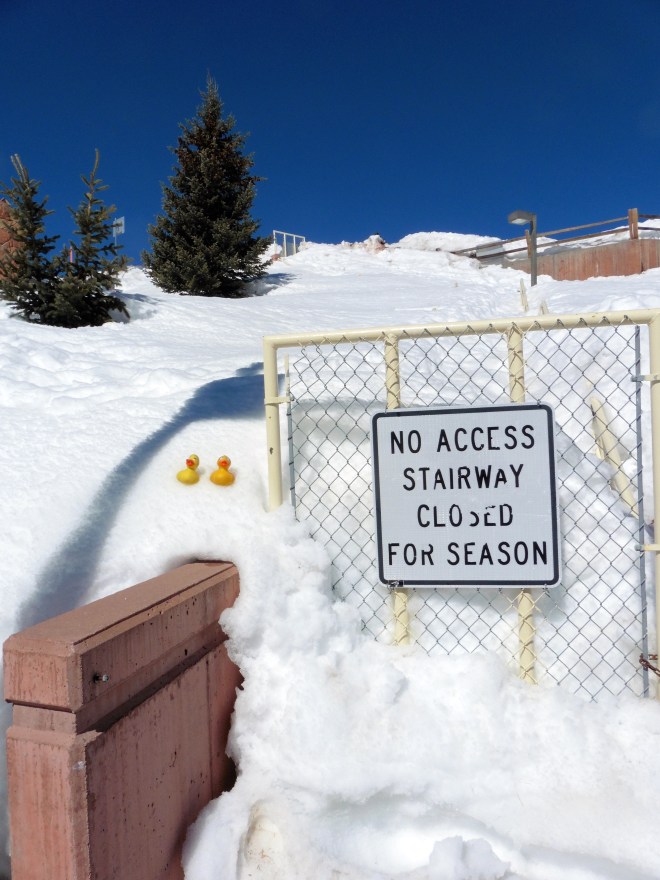 Stairway closed due to snow