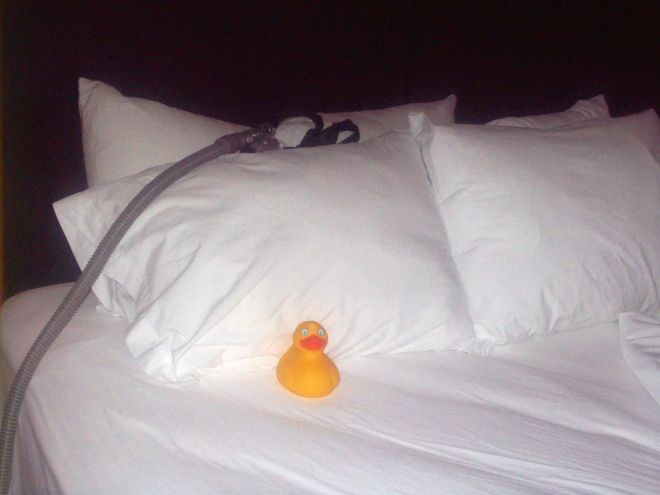 What is on the pillow?