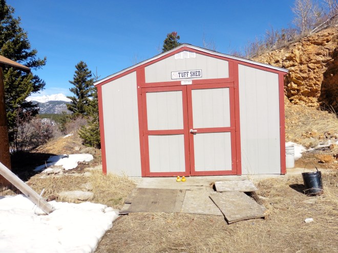 Grandpa's in the Tuff Shed