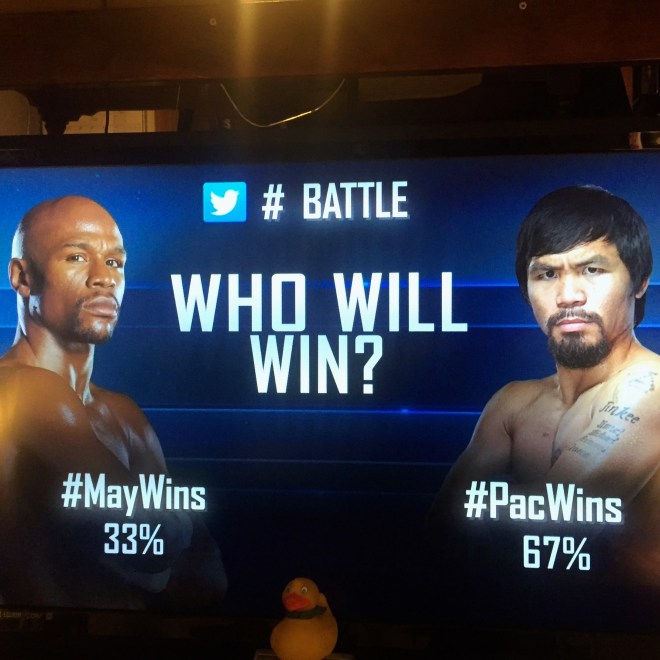 Pacquiao favored by many.  Mayweather favored by Las Vegas