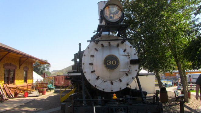 Zeb is on a train engine!