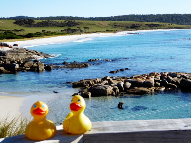Soft white sand and clear blue water. Perfect!