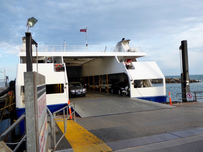 Cars are going on our ferry