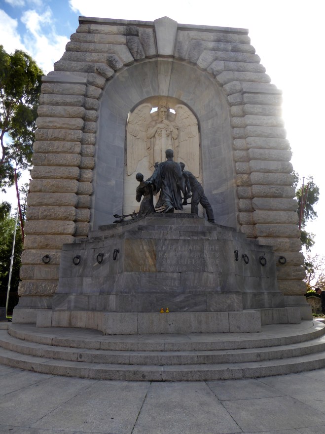 Back of War Memorial. We ducks are on the steps