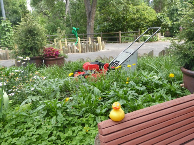 A lawn mower of Legos. Looks so real