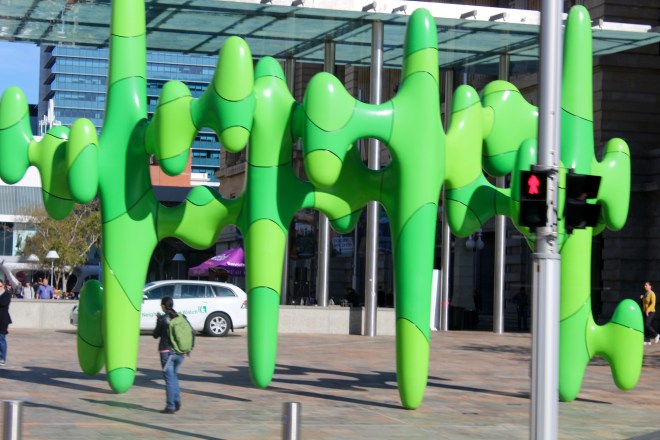 Pedestrian mall starts or ends here