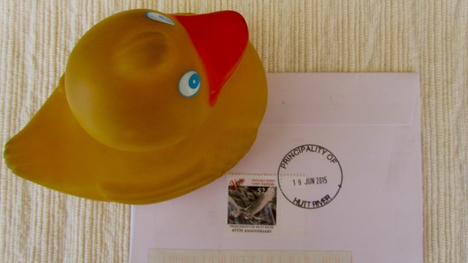 Zeb on the back of envelope 