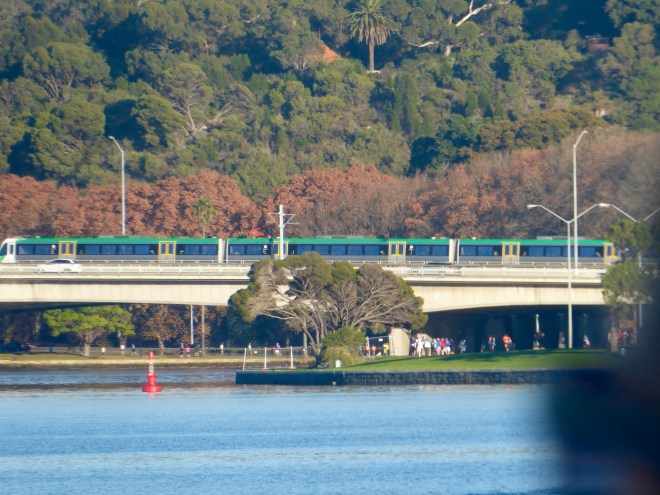 Bridge over river for cars and trains