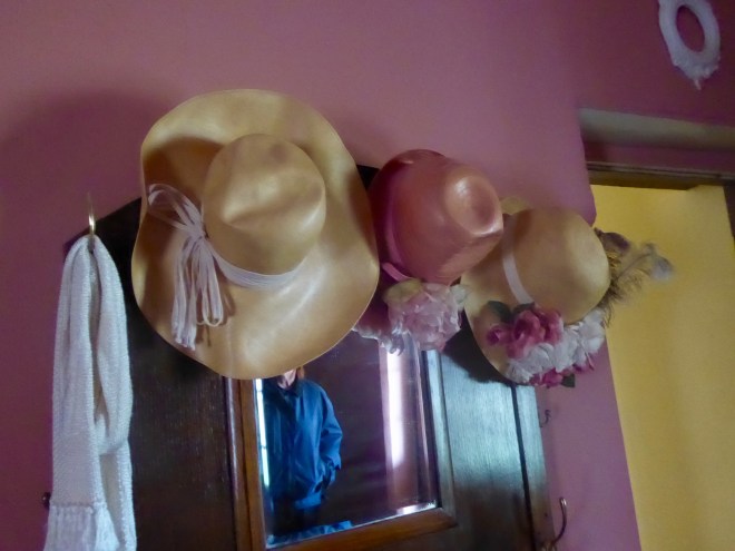Former lady's bedroom with hat collection