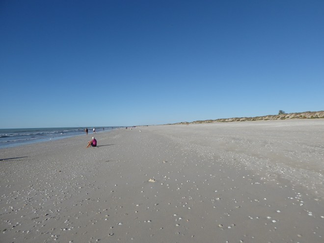 Our beach is wide and long